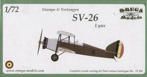 Omega Models OM72358 1:72 Stampe & Vertongen SV-26 Lynx Decals Belgium