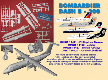 OzMods OMKIT14421 1:144 Bombardier Dash 8 300 Philippines Airways resin parts