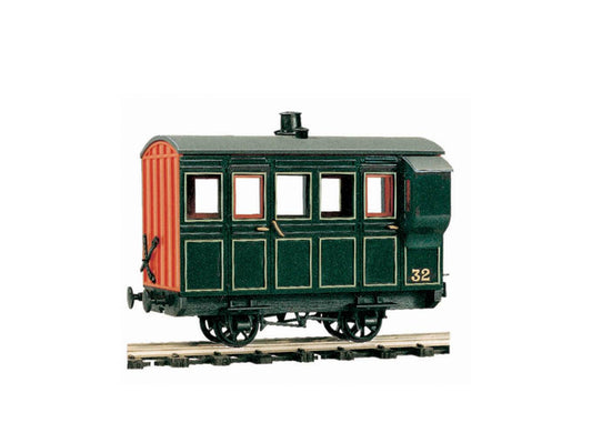 PECO OR-32 4 Wheel Coach Kit, Green On30 Gauge