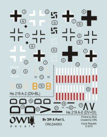 Owl OWL44003 1:144 Heinkel He-219 Part 1