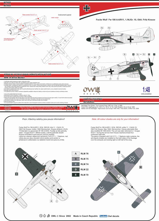 Owl OWLDA48002 1:48 Focke-Wulf Fw-190A-6/R11