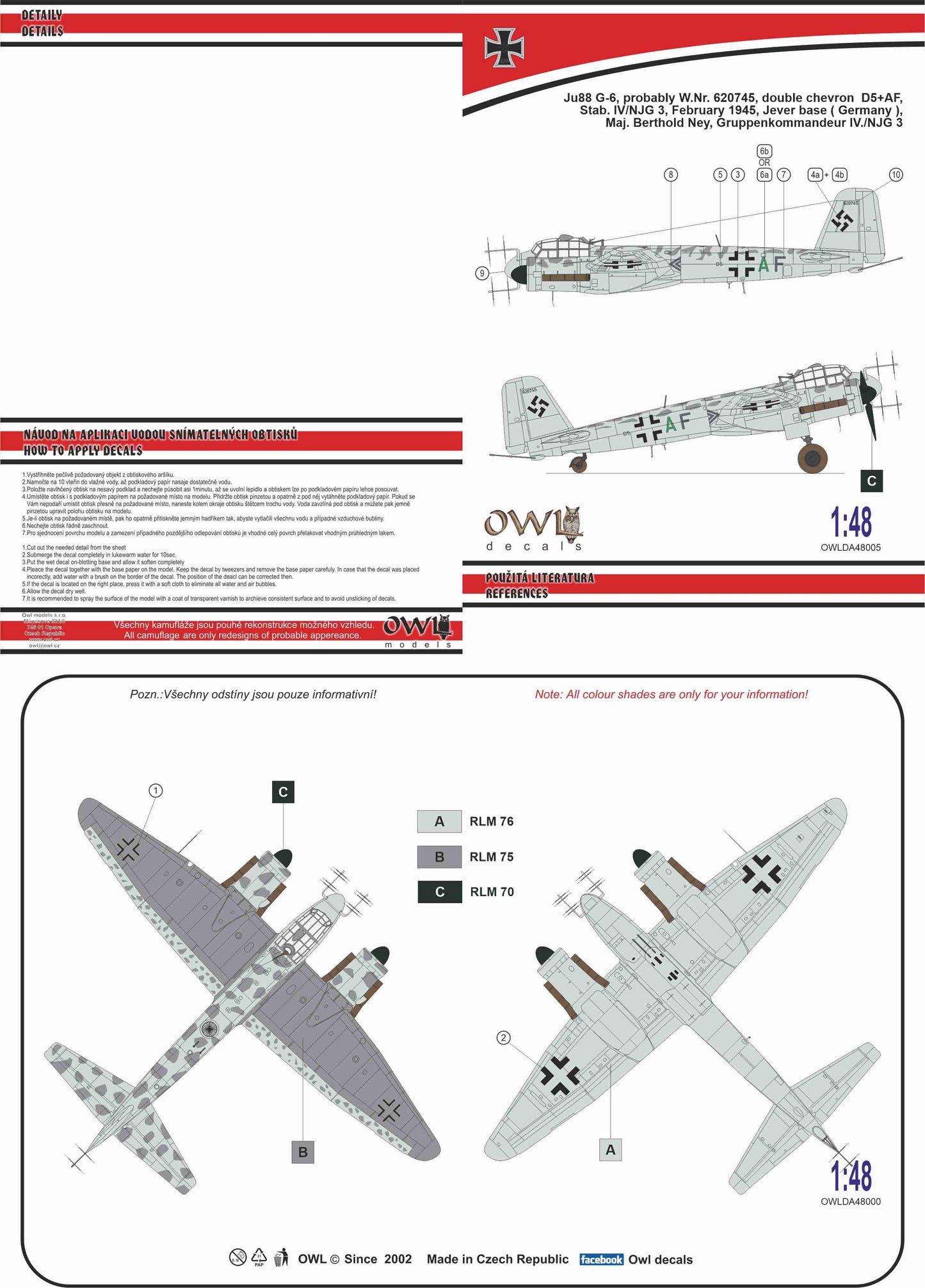 Owl OWLDA48005 1:48 Junkers Ju-88G-6