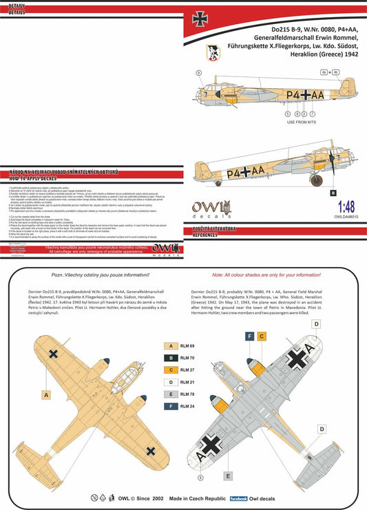 Owl OWLDA48015 1:48 Dornier Do-215B-9