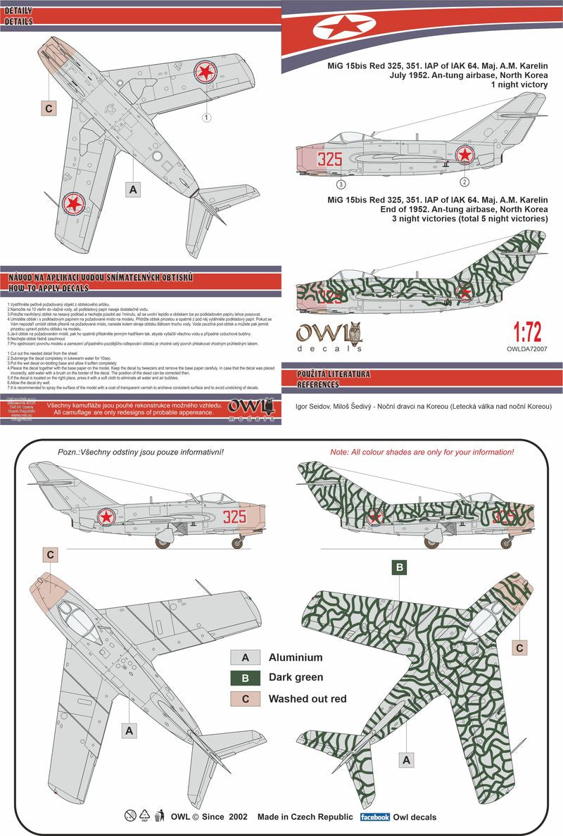 Owl OWLDA72007 1:72 Mikoyan  MiG-15 Korean Nightfighter