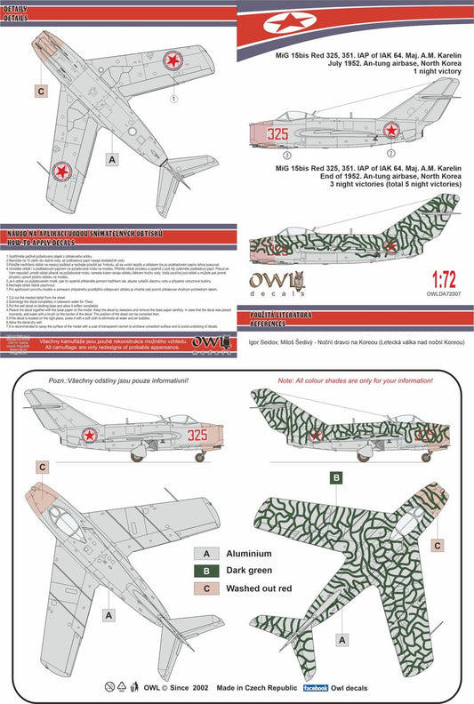 Owl OWLDA72007 1:72 Mikoyan  MiG-15 Korean Nightfighter