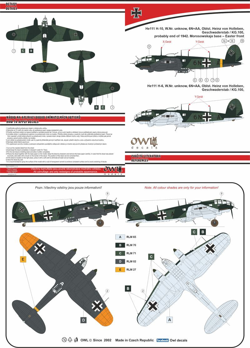Owl OWLDA72013 1:72 Heinkel He-111H-6