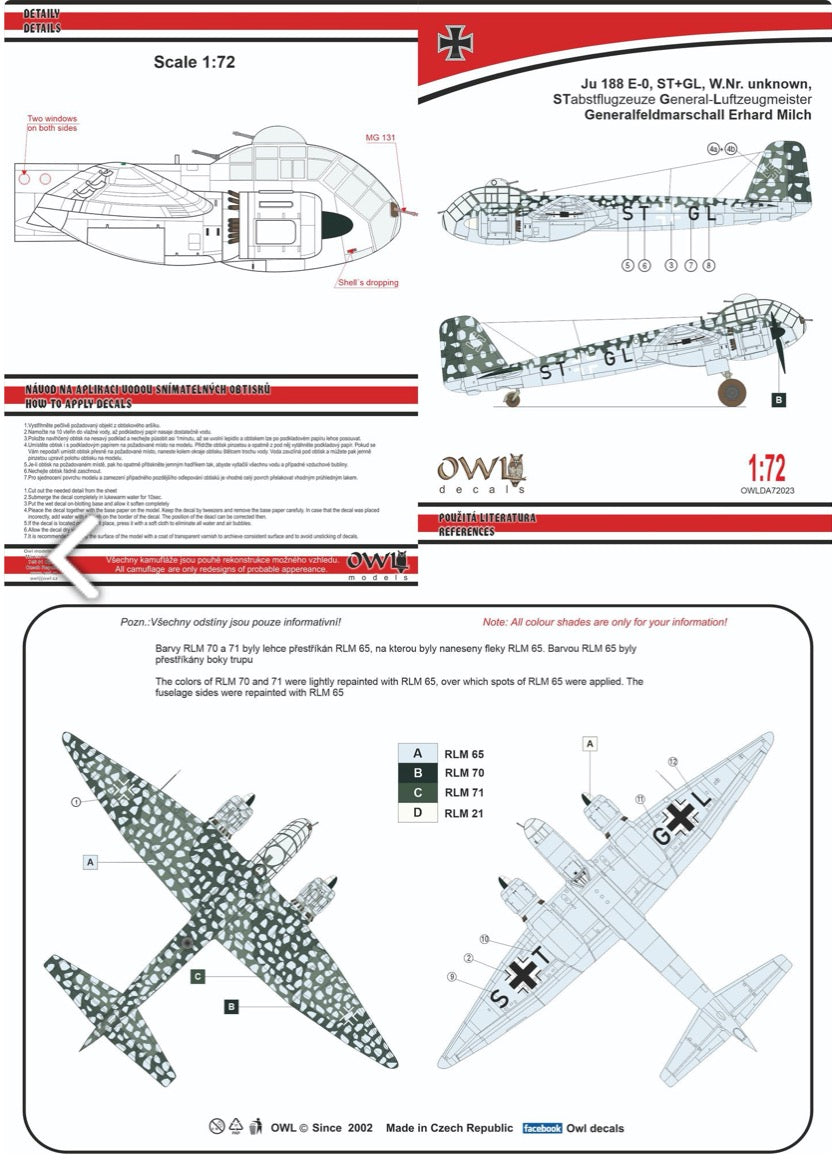 Owl OWLDA72023 1:72 Junkers Ju-188E-0