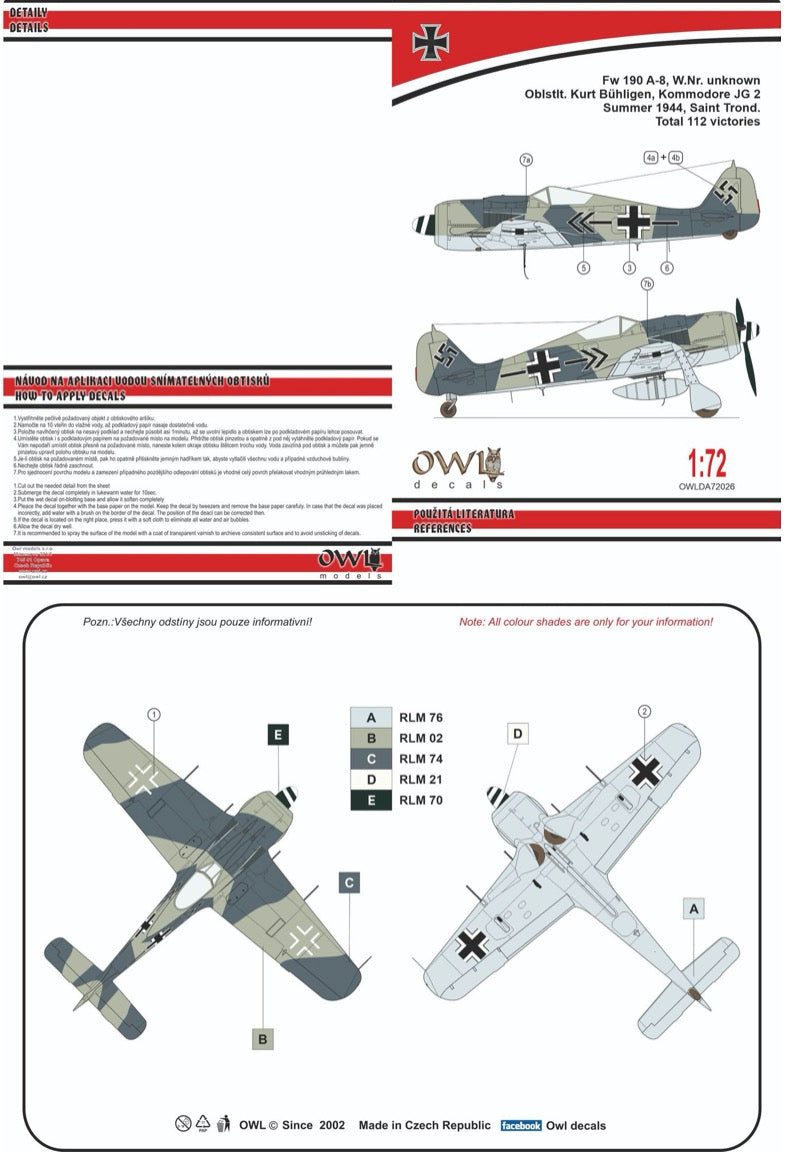 Owl OWLDA72026 1:72 Focke-Wulf Fw-190A-8