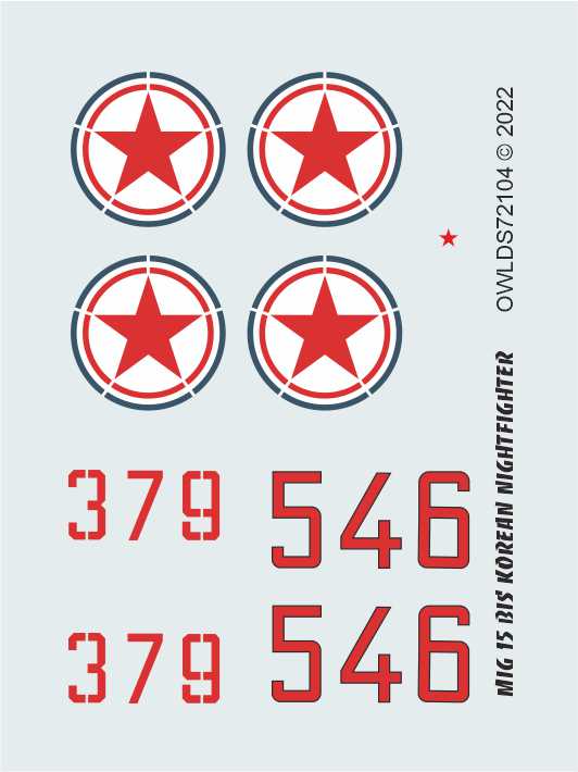 Owl OWLDS72104 1:72 Mikoyan MiG-15 Korean Nightfighter IAP Red 546
