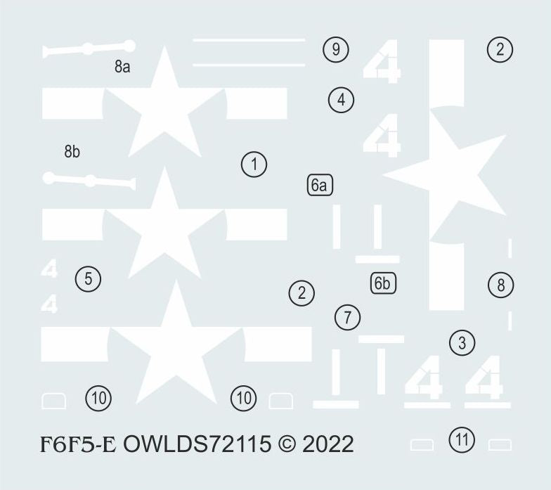 Owl OWLDS72115 1:72 Grumman F6F5-E Night Hellcat White 1 or white 4 VF-33