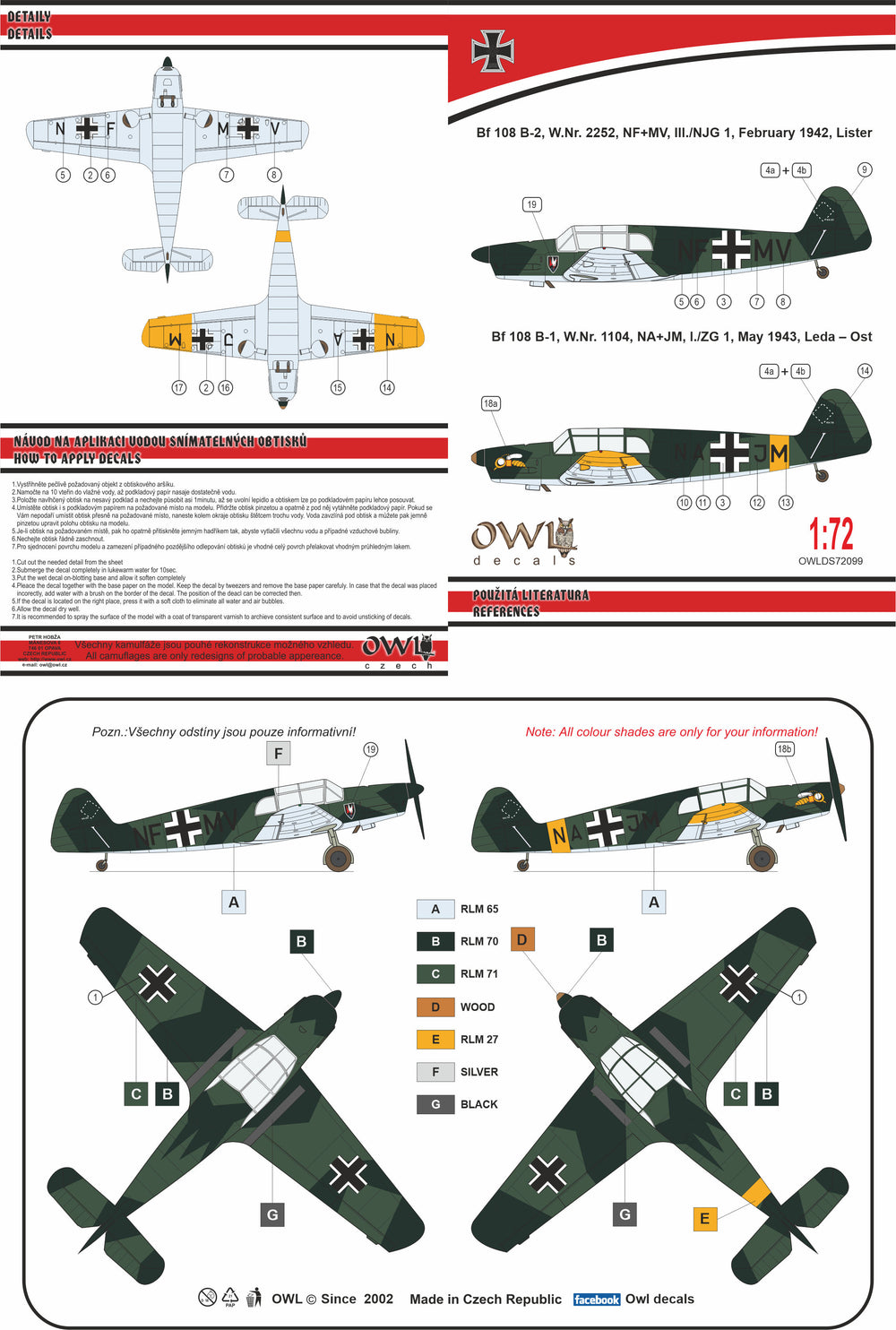 Owl OWLDS7299 1:72 Messerschmitt Bf-108B Tajfun