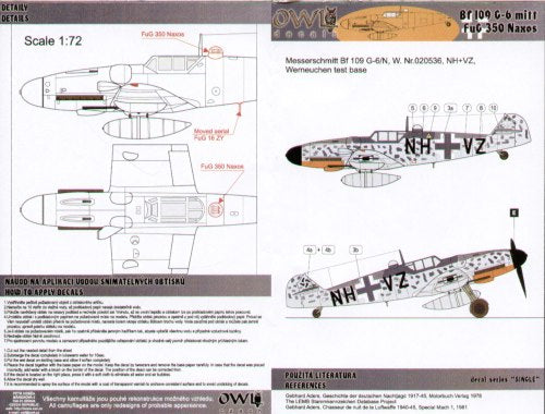 Owl OWLDS4805 1:48 Messerschmitt Bf-109G-6/N NH+VZ Werneuchen Test Base