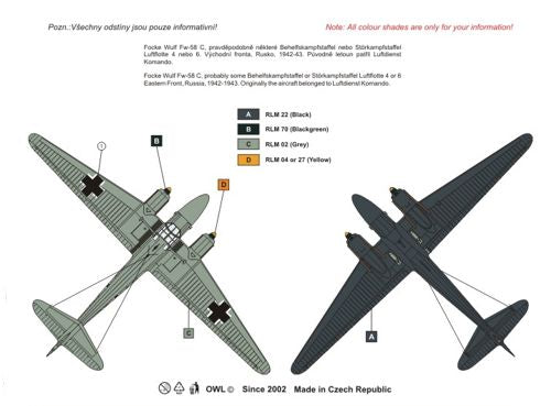 Owl OWLDS4821 1:48 Focke-Wulf Fw-58C Weihe Nachtschlacht