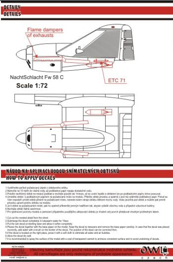 Owl OWLDS4821 1:48 Focke-Wulf Fw-58C Weihe Nachtschlacht
