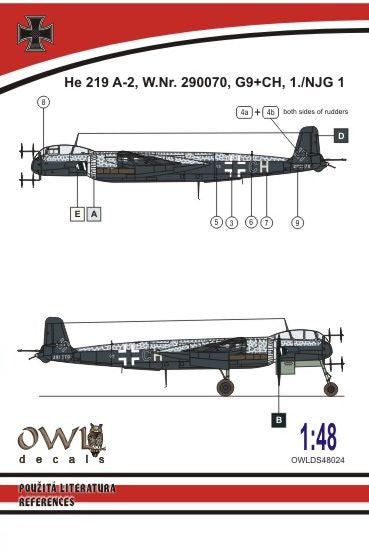 Owl OWLDS4824 1:48 Heinkel He-219 A-2 G9+CH