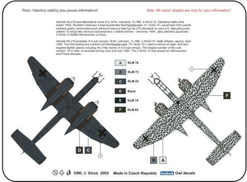 Owl OWLDS4825 1:48 Heinkel He-219 A-0 1L+MK