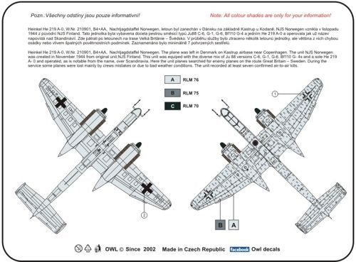 Owl OWLDS4830 1:48 Heinkel He-219 A-0 B4+AA