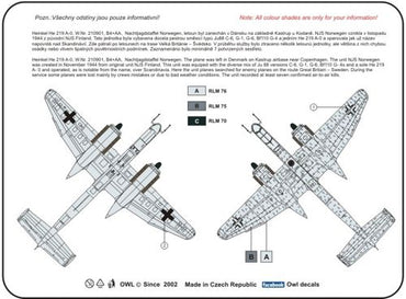 Owl OWLDS4830 1:48 Heinkel He-219 A-0 B4+AA