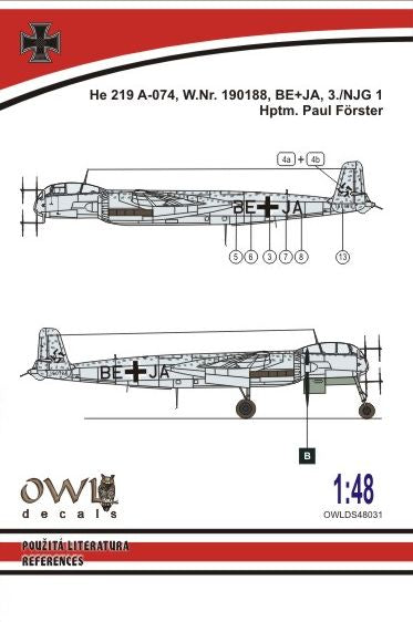 Owl OWLDS4831 1:48 Heinkel He-219 A-0 GE+JA