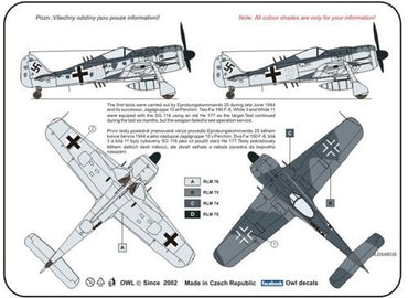 Owl OWLDS4834 1:48 Focke-Wulf Fw-190F-8 SG 116 armament