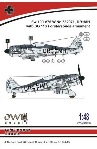 Owl OWLDS4835 1:48 Focke-Wulf Fw-190F-8 SG 113 armament