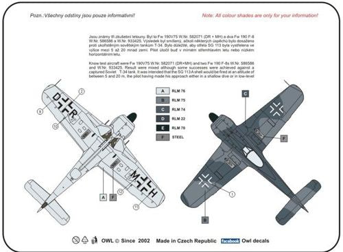 Owl OWLDS4835 1:48 Focke-Wulf Fw-190F-8 SG 113 armament