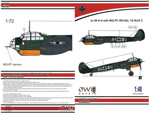 Owl OWLDS4839 1:48 Junkers Ju-88A-4 with MGFF cannon