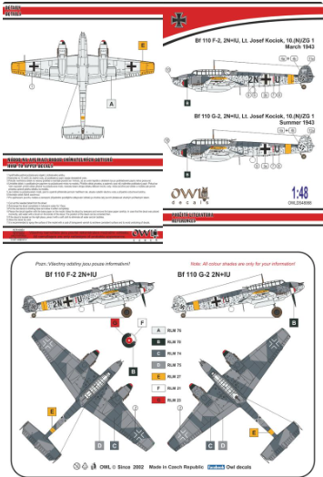 Owl OWLDS4868 1:48 Messerschmitt Bf-110F-4/G-2