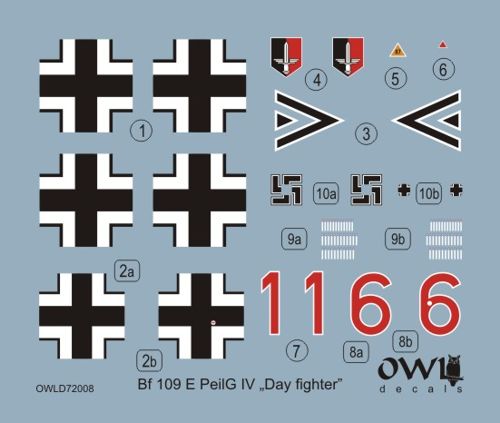 Owl OWLDS7208 1:72 Messerschmitt Bf-109E PeilG IV Day fighter