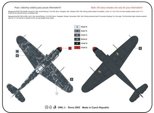Owl OWLDS7209 1:72 Messerschmitt Bf-109G-6