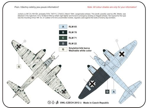 Owl OWLDS7211 1:72 Junkers Ju-88C-6 with WGr 21 rocket