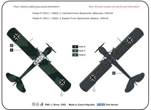 Owl OWLDS7219 1:72 Fieseler Fi-156C 'Storch' Nachtschlacht