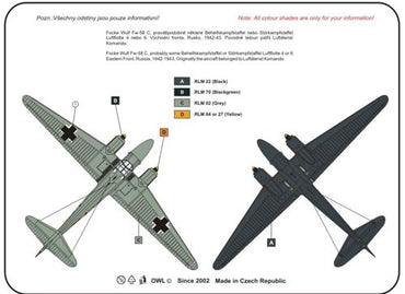 Owl OWLDS7221 1:72 Focke-Wulf Fw-58C Weihe Nachtschlacht