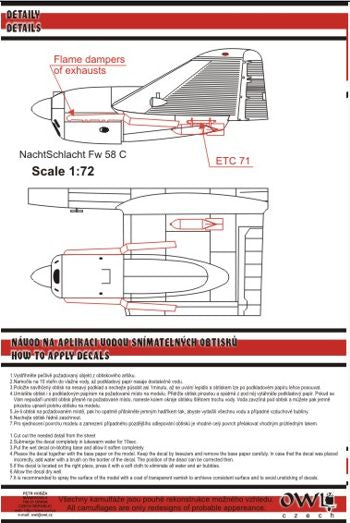 Owl OWLDS7221 1:72 Focke-Wulf Fw-58C Weihe Nachtschlacht