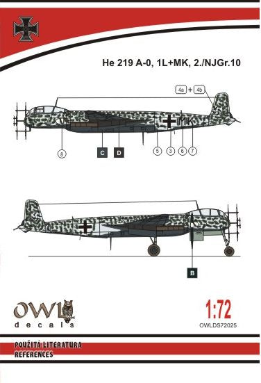Owl OWLDS7225 1:72 Heinkel He-219A-0 1L+MK