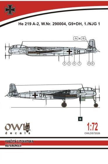 Owl OWLDS7226 1:72 Heinkel He-219A-2 G9+DH