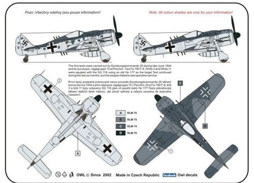Owl OWLDS7234 1:72 Focke-Wulf Fw-190F-8 SG 116 armament