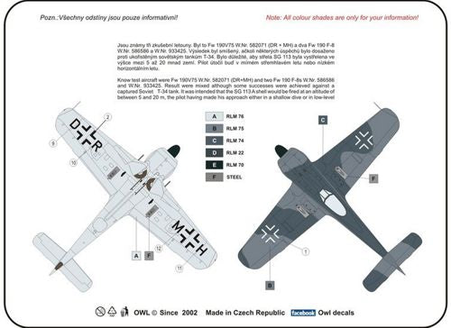 Owl OWLDS7235 1:72 Focke-Wulf Fw-190F-8 SG 113 armament