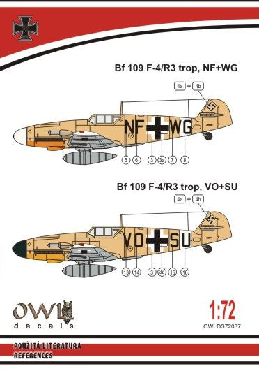 Owl OWLDS7237 1:72 Messerschmitt Bf-109F-4/R3 tropical reconnaissance