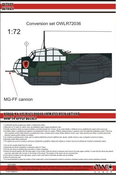 Owl OWLDS7246 1:72 Junkers Ju-88A-4 with MGFF cannon