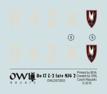 Owl OWLDS7252 1:72 Dornier Do-17Z-2 late R4+ZK NJG 2