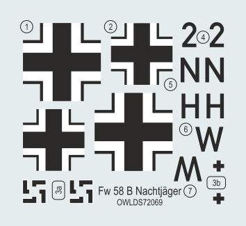 Owl OWLDS7269 1:72 Focke-Wulf Fw-58B Weihe Nachtjager with MG 131