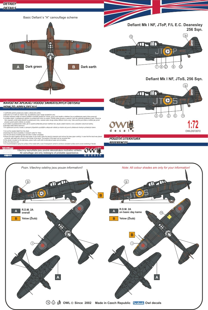 Owl OWLDS7272 1:72 Boulton-Paul Defiant Mk.I Nightfighter Part 1 JToP