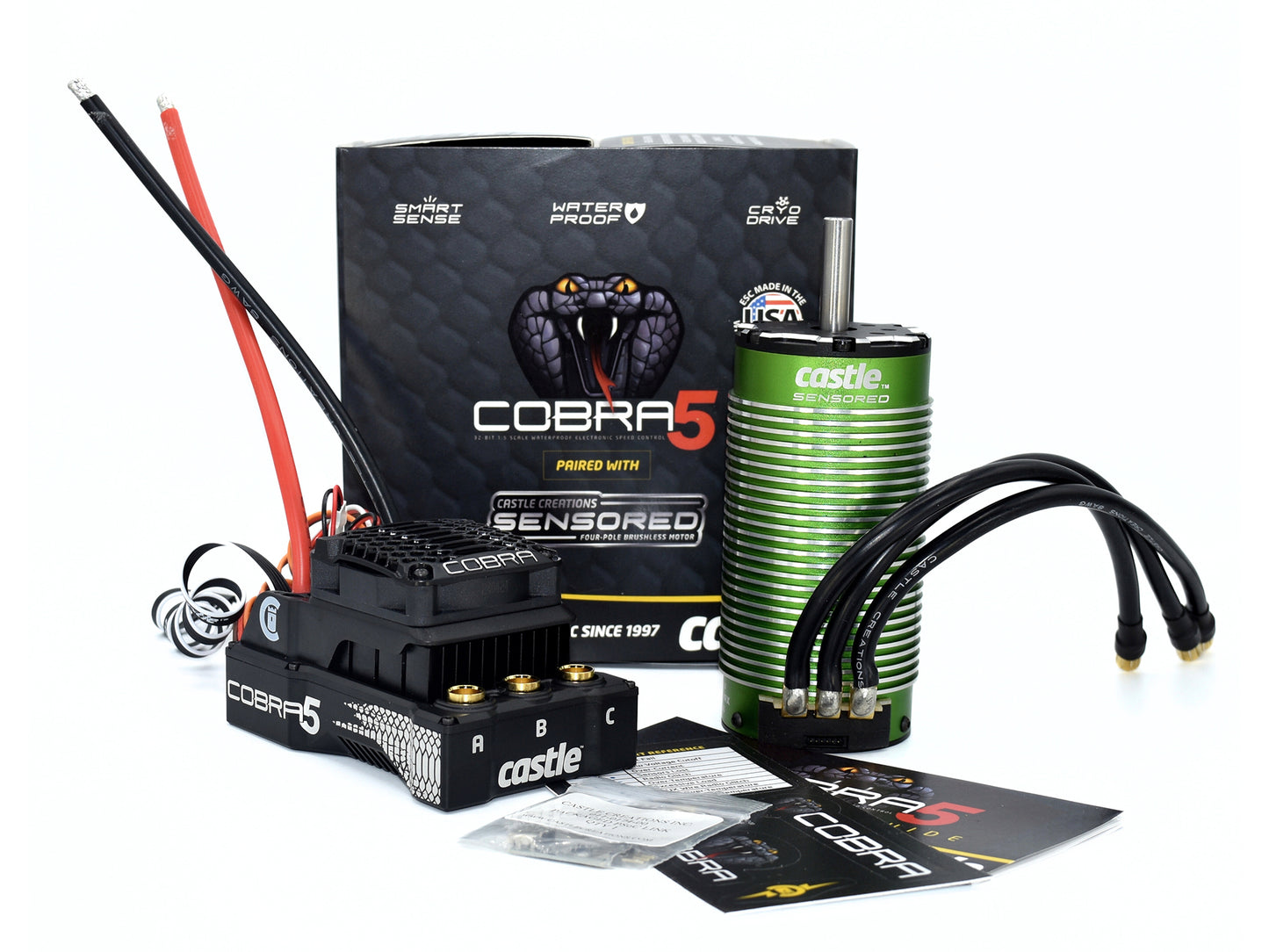Castle Creations COBRA 5, 8S, 33.6V ESC, 20A PEAK BEC W/2028-800KV CC010-0179-01