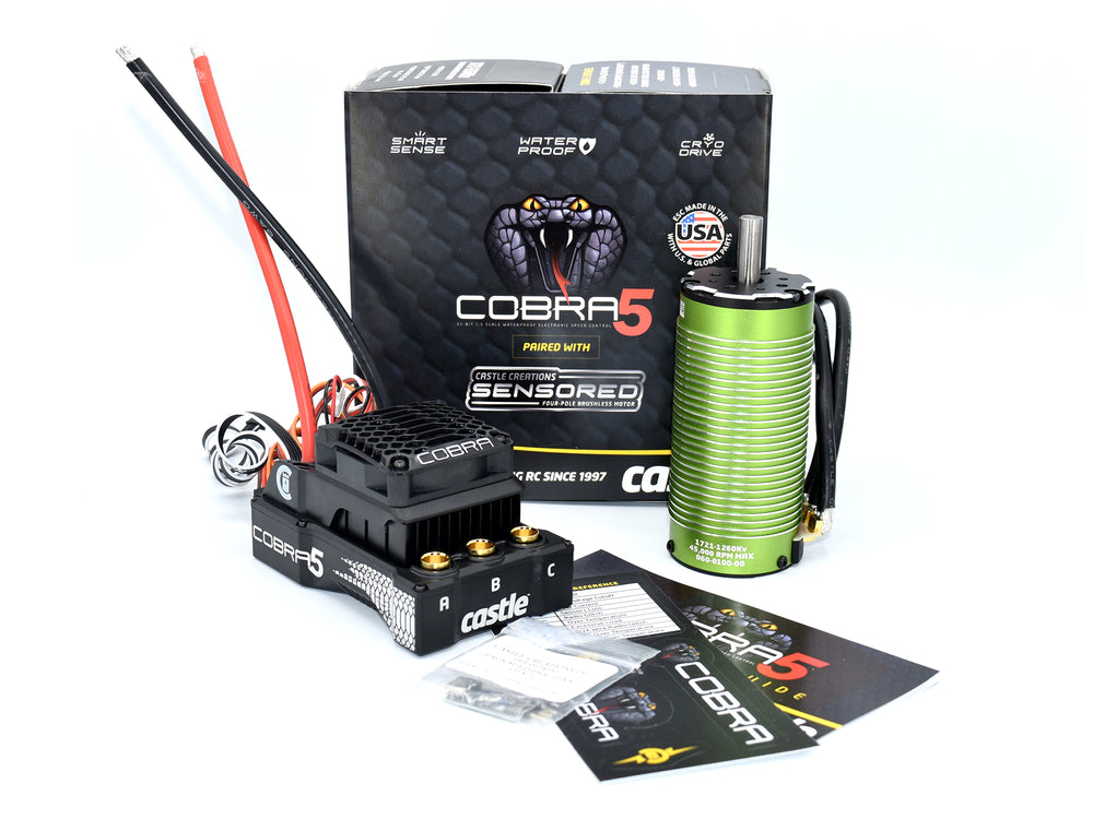 Castle Creations COBRA 5, 8S, 33.6V ESC 20A PEAK BEC W/1721-1260KV CC010-0179-03