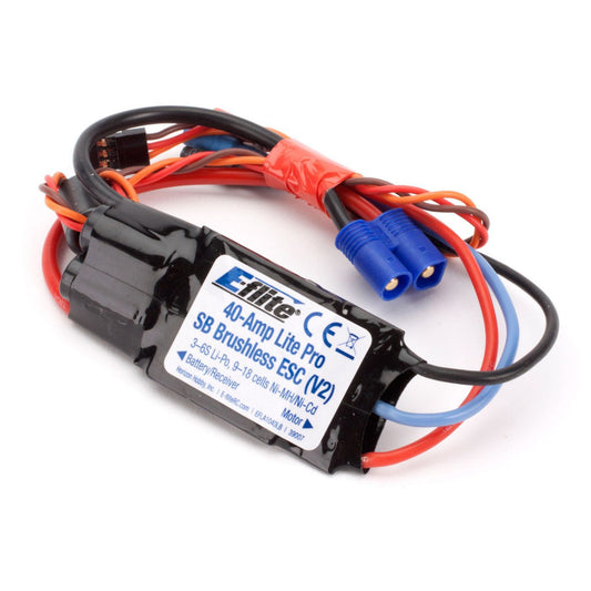 E-flite 40-Amp Lite Pro Switch-Mode BEC Brushless ESC (V2) EFLA1040LB