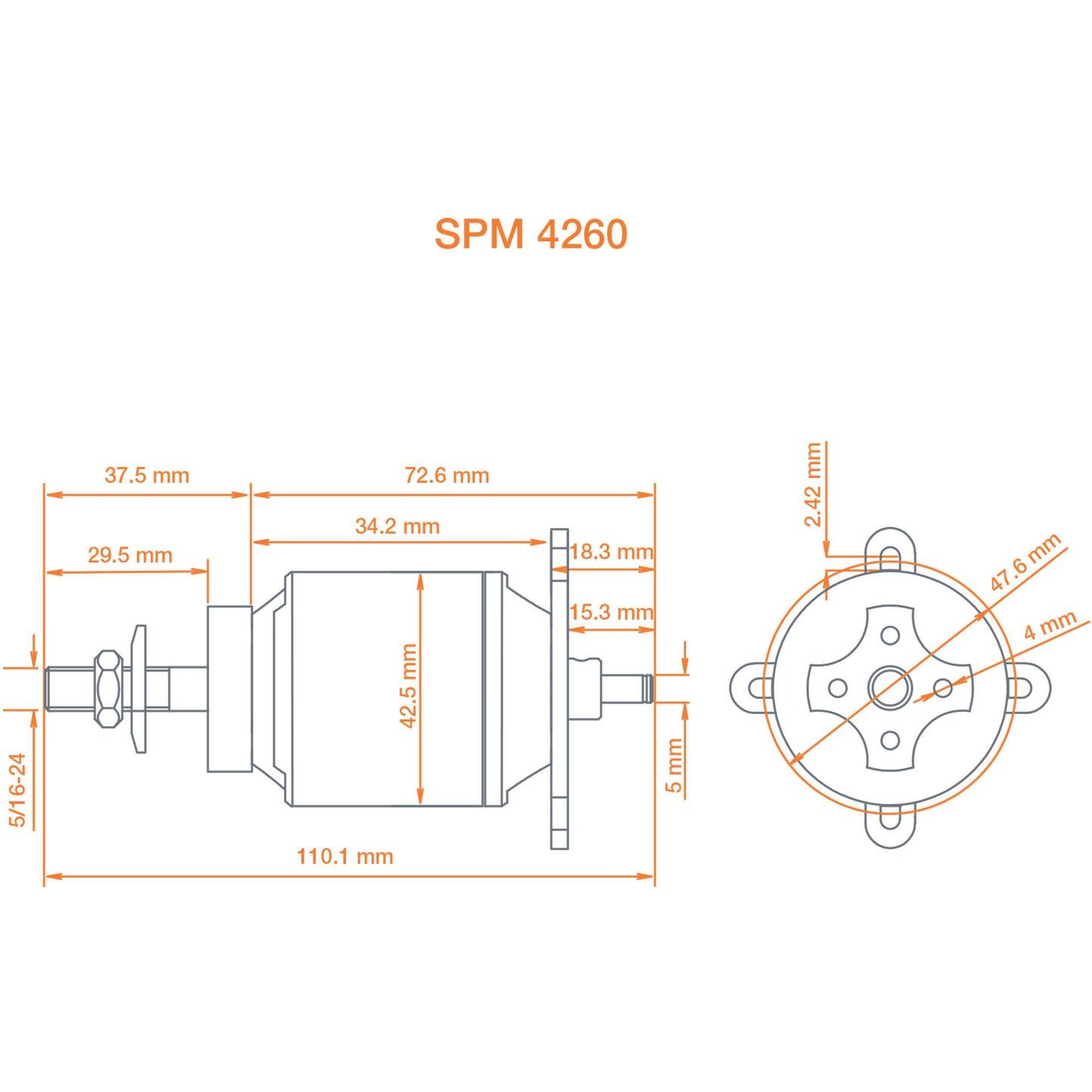 Spektrum Avian 4260-480Kv Outrunner Brushless Motor SPMXAM4715