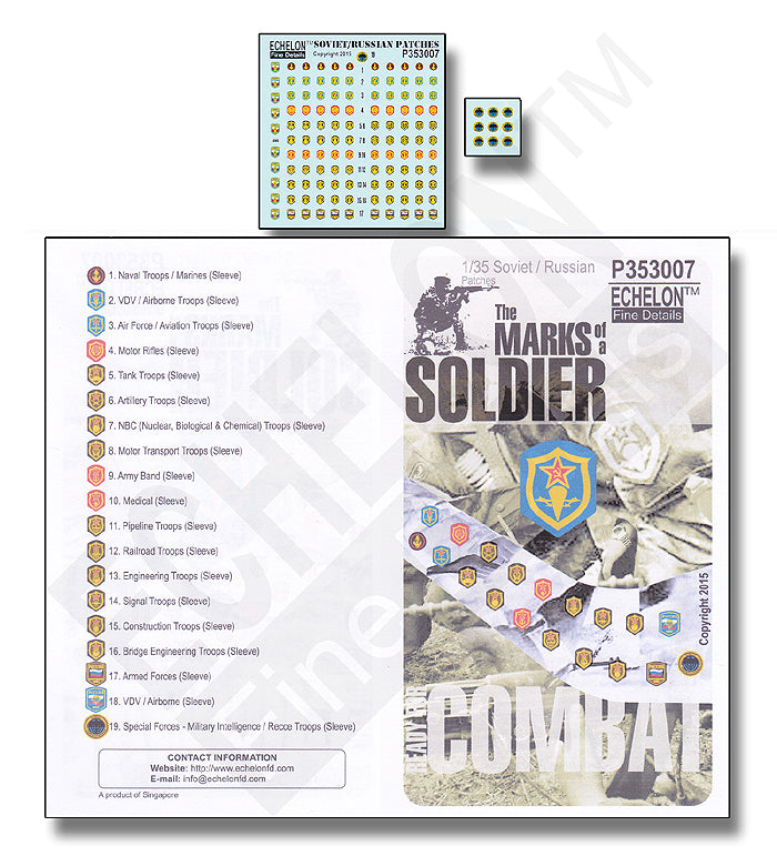 Echelon FD P353007 1:35 Soviet / Russian Patches x 19 different