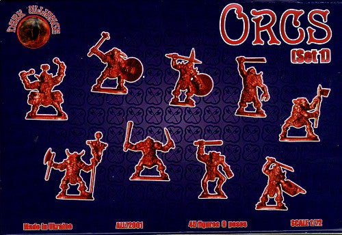 Dark Alliance ALL72001 1:72 Orcs set 1 45 figures/9 poses