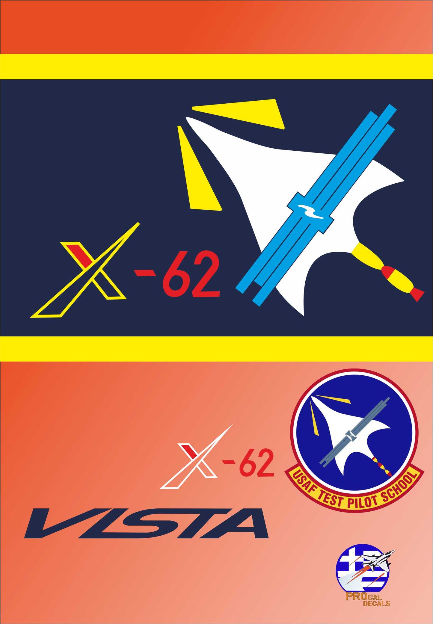 Procal PD32-2301 1:32 F-16D VISTA X-62 Decals